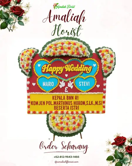 Papan Bunga Pernikahan Rainis